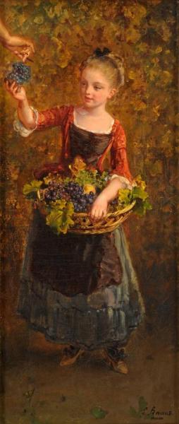 Girl With Grapes by Ludwig Knaus