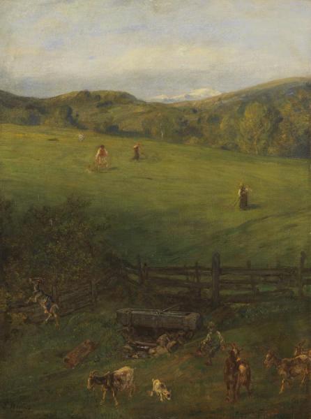 Heuernte In Den Alpen,1870 by Ludwig Knaus Oil Painting Reproductions