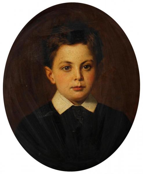 Portrait Of A Boy,1882 by Ludwig Thiersch Oil Painting Reproductions