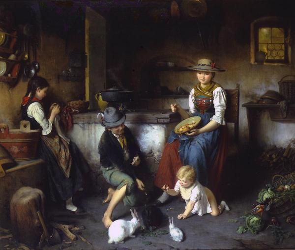 Home From Market by Ludwig Vollmar Oil Painting Reproductions