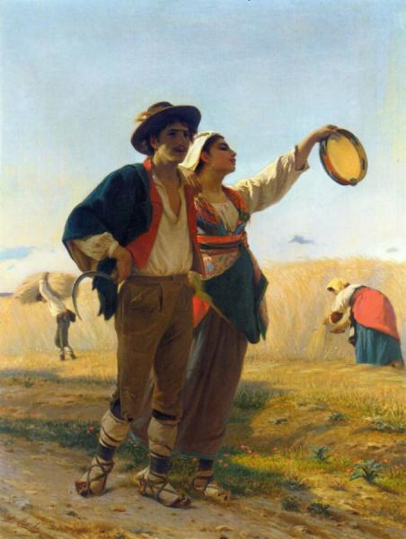 Courtship by Luigi Bechi Oil Painting Reproductions