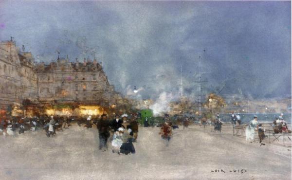 Evening Promenade, Le Havre by Luigi Loir Oil Painting Reproductions