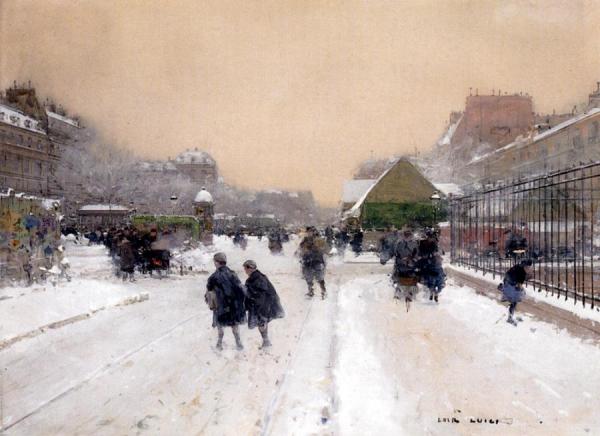Paris With Snow by Luigi Loir