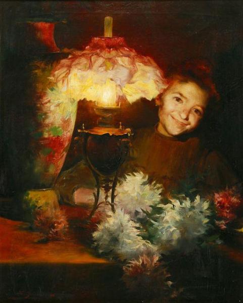 Niña Con Lampara by Luis Graner