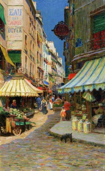 Market Day, Paris by Luther Emerson Van Gorder Oil Painting Reproductions