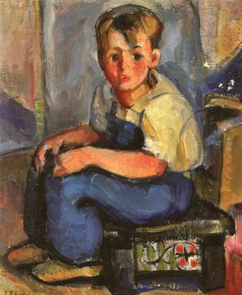 Boy Seated On Stool by Luvena Vysekal