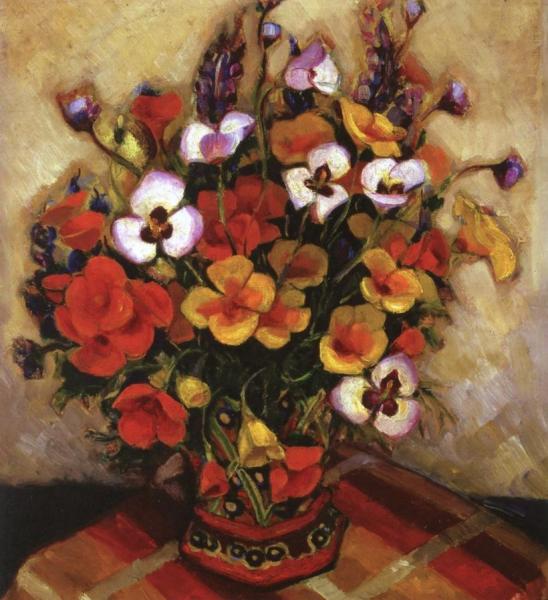 Still Life: Zinias by Luvena Vysekal