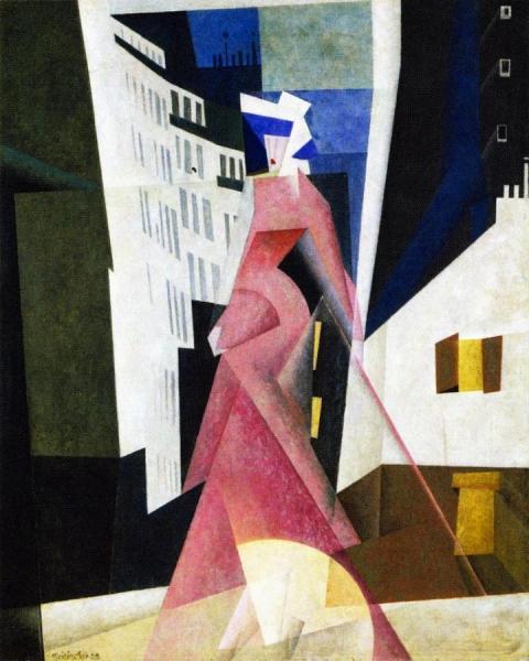 Lady In Mauve by Lyonel Feininger