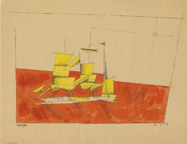 Sailing Ship On Red Sea by Lyonel Feininger
