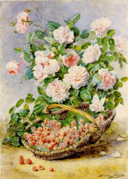 Roses And Rasberries by Madeleine Jeanne Lemaire