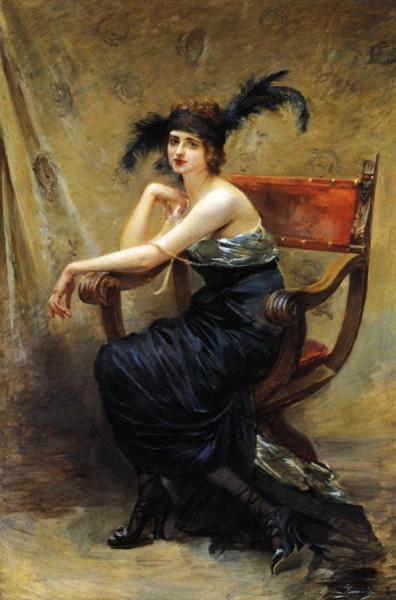 Madeleine Jeanne Lemaire Woman Sitting In A 'dagobert' Armchair