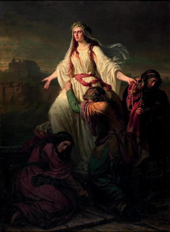The Death Of Princess Wanda, 1859 by Maksymilian Piotrowski