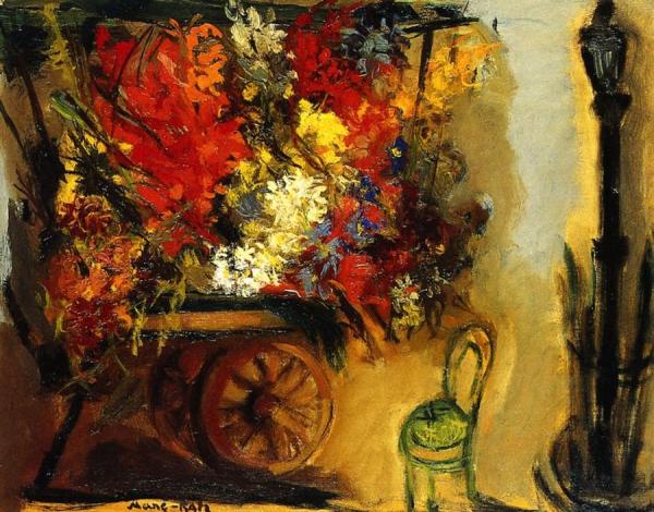 Mané-katz The Flower Cart Near A Street Light