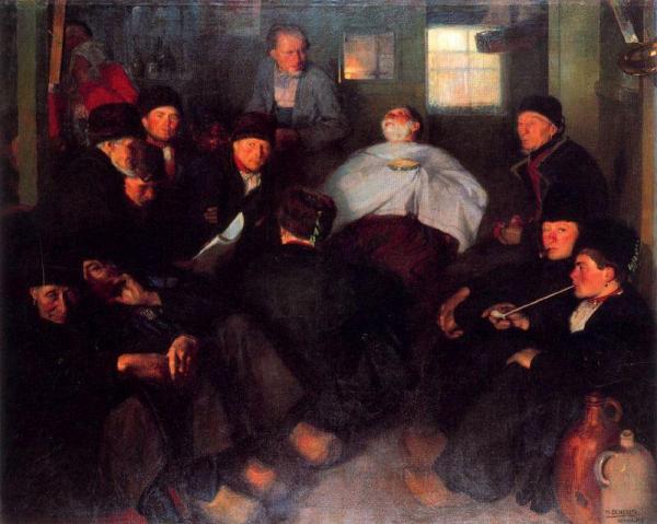 La Barberia by Manuel Benedito Vives Oil Painting Reproductions