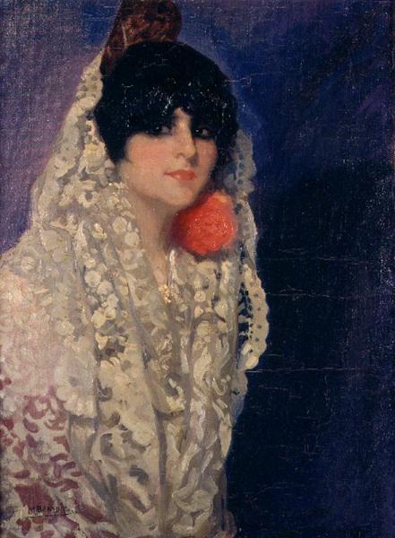 Manuel Benedito Vives Retrato De Mujer