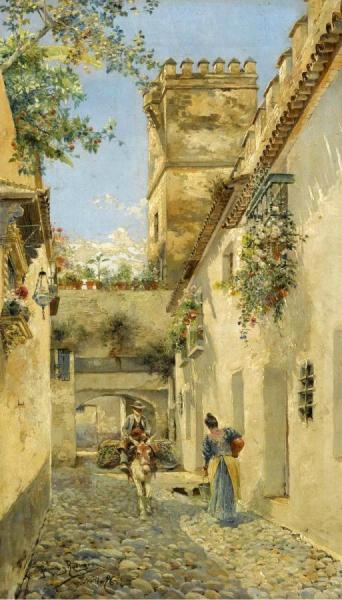 A Sevilian Alley by Manuel Garcia Y Rodriguez