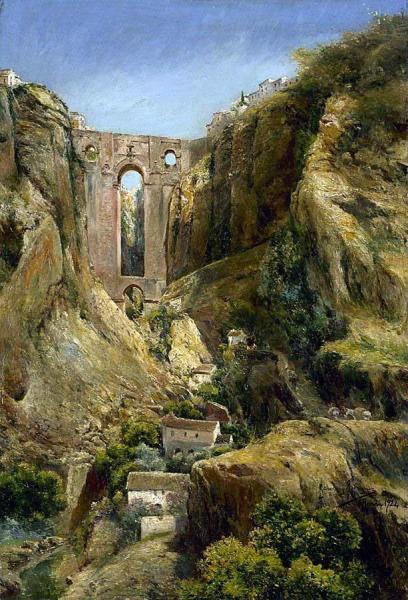 Manuel Garcia Y Rodriguez A View Of The Bridge At Ronda