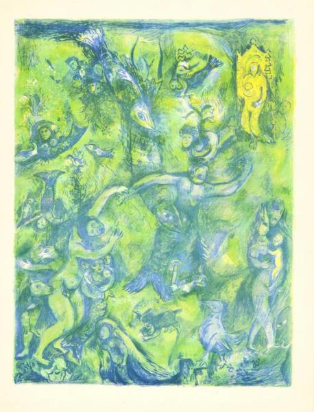 Abdullah Discovered Before Him... by Marc Chagall