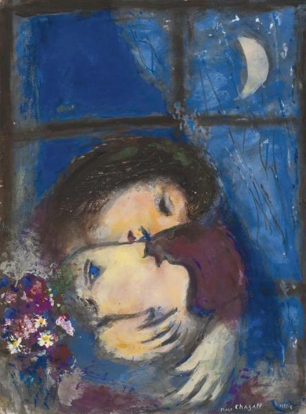 Marc Chagall Deux Tetes A La Fenetre