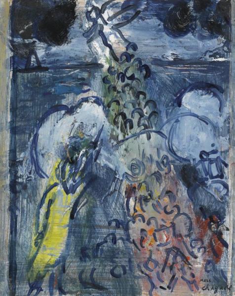 Esquisse Pour La Traversee De La Mer Rouge by Marc Chagall