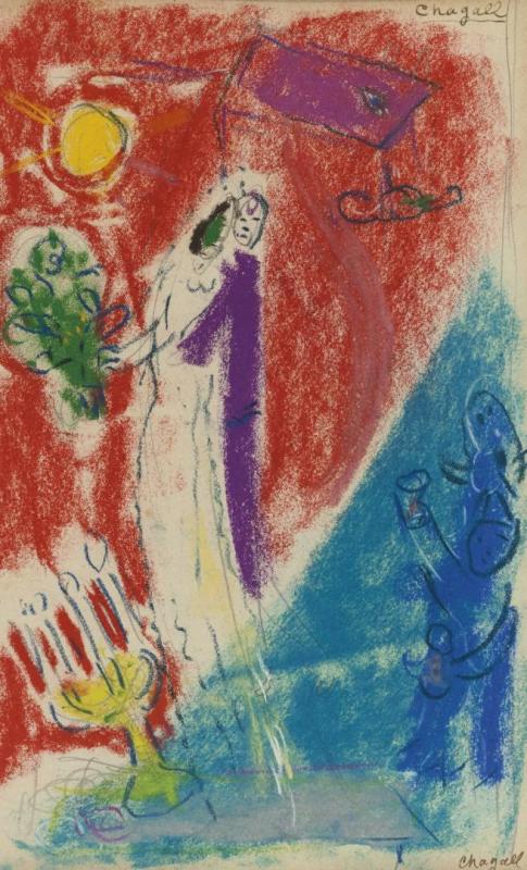 Etude Pour Le Mariage Ou Maries Dans Le Ciel by Marc Chagall
