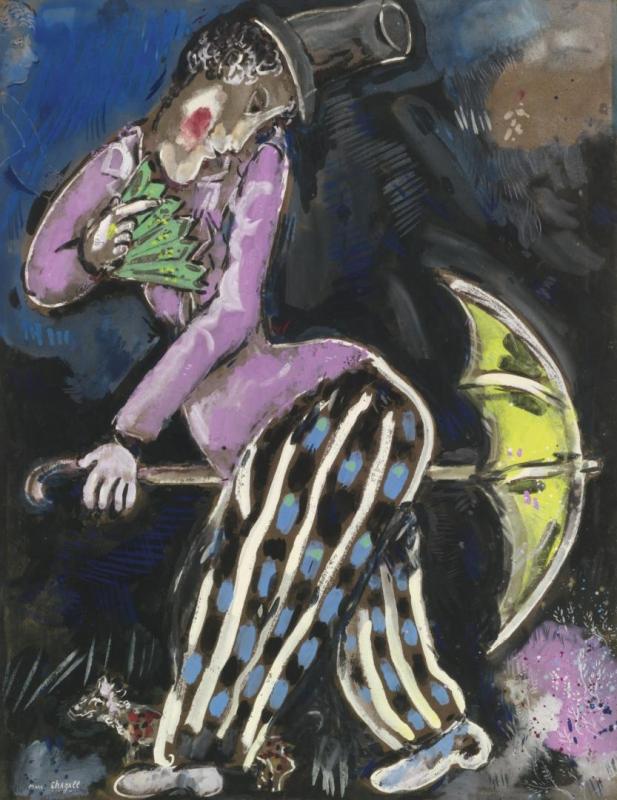 L'homme Au Parapluie by Marc Chagall