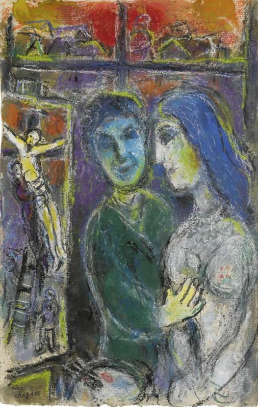 Le Peintre Et La Crucifixion by Marc Chagall
