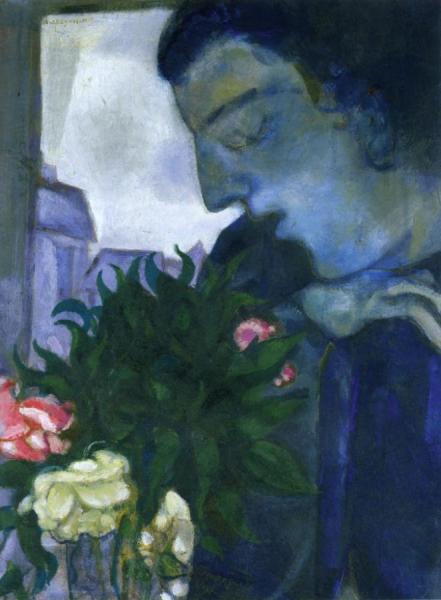 Self Portrait In Profile by Marc Chagall