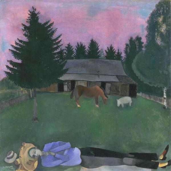 The Poet Reclining, 1915 by Marc Chagall