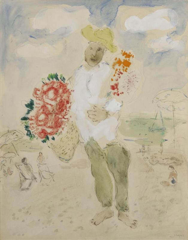 Scene De Plage by Marc Chagall