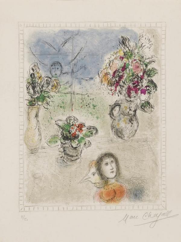 The Three Bouquets by Marc Chagall