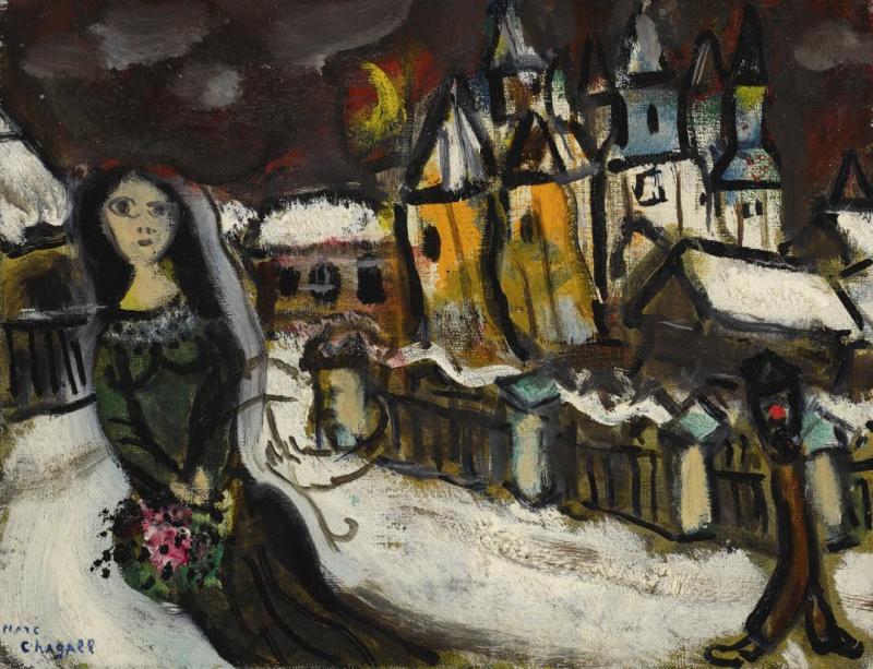 Village Sous La Neige by Marc Chagall