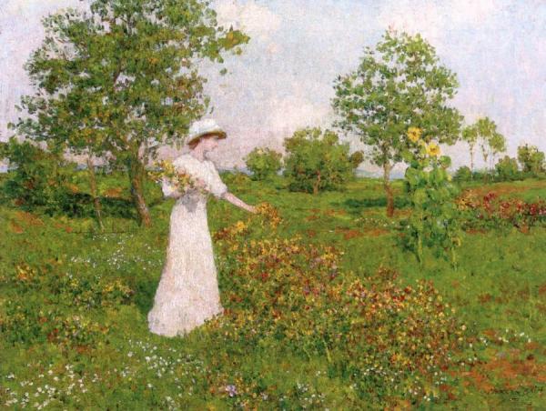 Girl In A Meadow by Marcel Bain