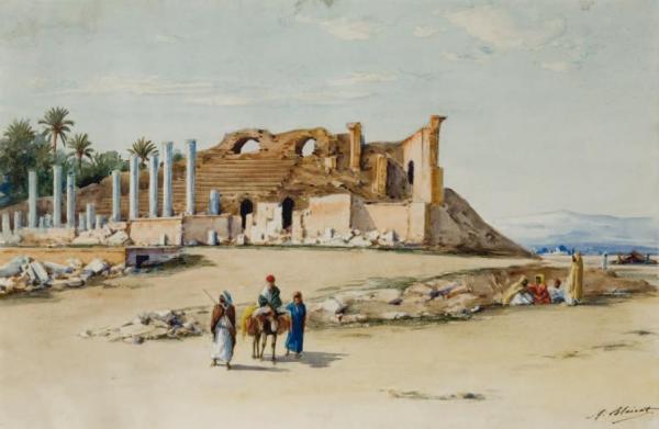Marcel Blairat Bedouin Camp Next To An Ancient Theater (campement Bédouins Aux Abords D'un Théâtre Antique)