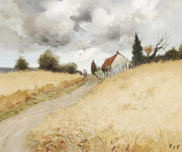 A Couple On A Country Lane by Marcel Dyf