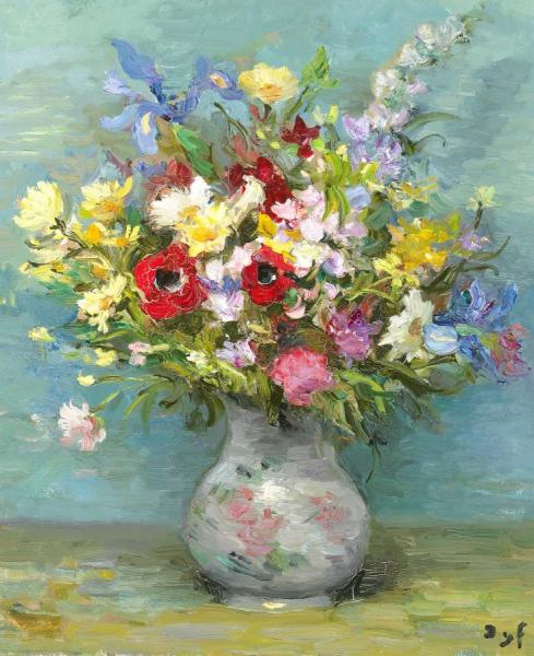 Anemones And Daisies by Marcel Dyf