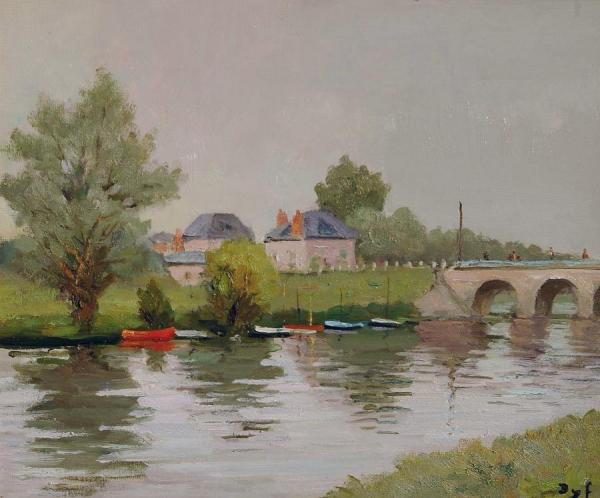 Bank Of The River Near Nantes by Marcel Dyf