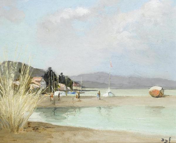Beach At St. Tropez by Marcel Dyf