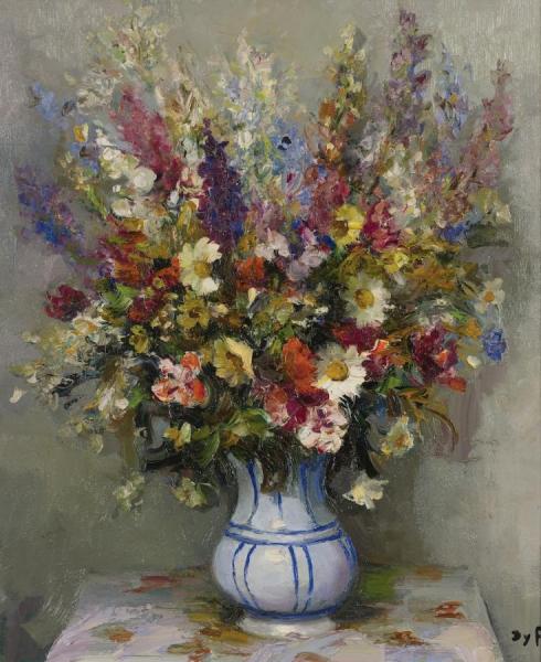 Bouquet With Delphinium by Marcel Dyf