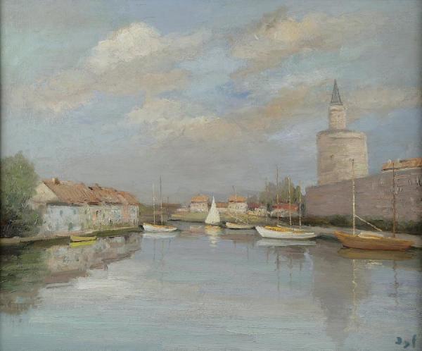 Canal Of Rhone Near The Ramparts by Marcel Dyf