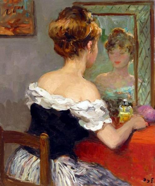 Claudine By The Mirror by Marcel Dyf