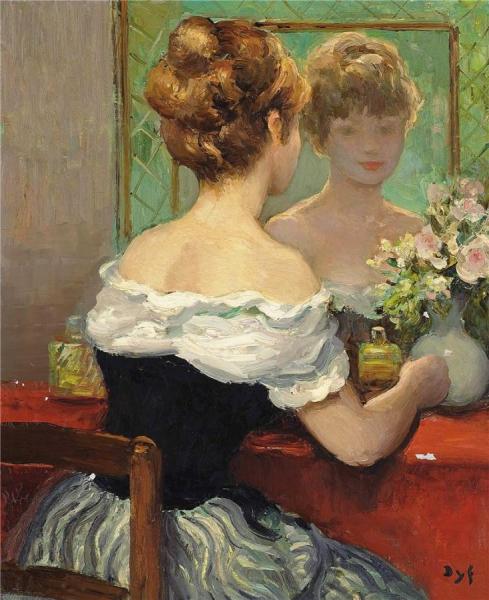 Claudine By The Mirror by Marcel Dyf