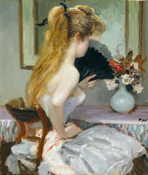 Claudine With Fan by Marcel Dyf