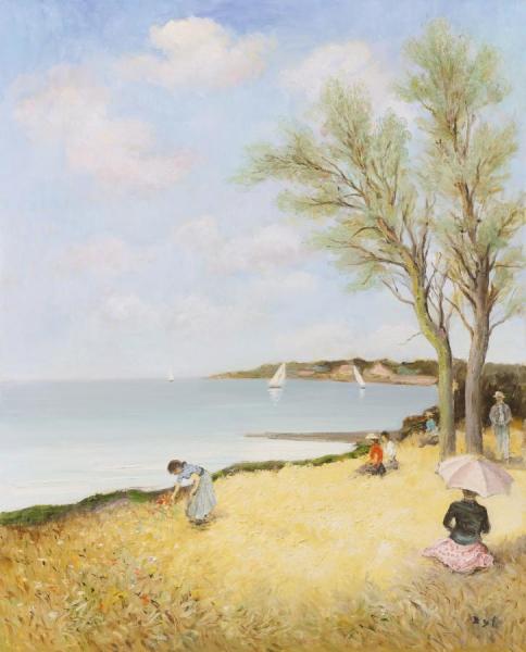 Cueillette De Fleurs En Bretagne by Marcel Dyf