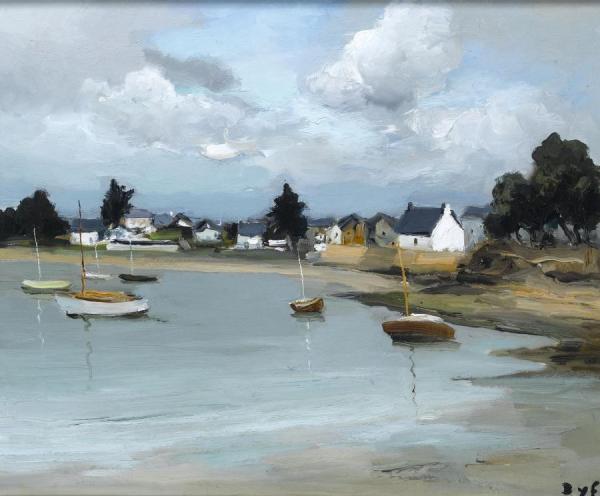 Evening In Port Navelo, Brittany by Marcel Dyf