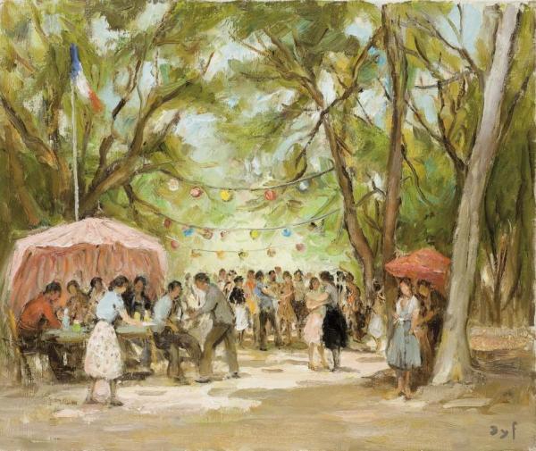 Fair In Castle Of Kerallier by Marcel Dyf