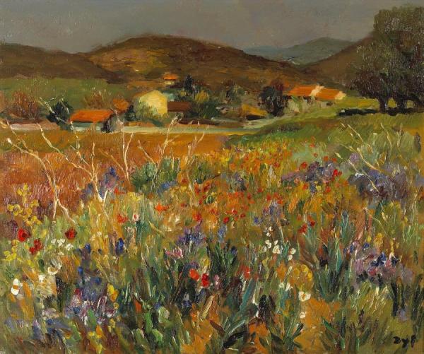 Field Of Flowers In Provence by Marcel Dyf