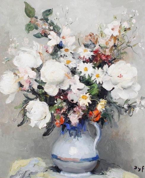 Flowers In A Jug by Marcel Dyf