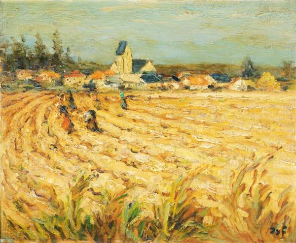 Gleaners,women In A Wheat Field by Marcel Dyf