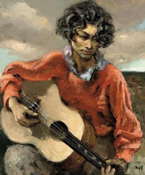 Gypsy With Guitar by Marcel Dyf
